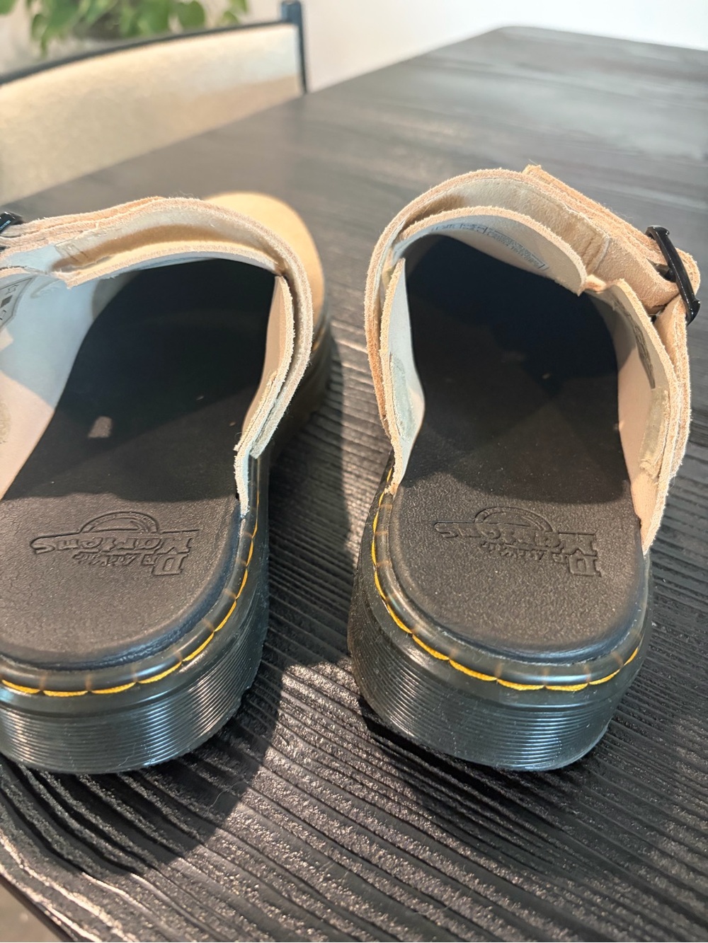 Dr. Martens Beige Suede Slip-On Clogs with Buckle worn once - Picture 2 of 7